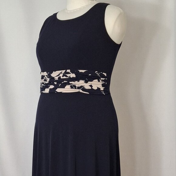 Jessica Howard Ladies Beautiful Blue Ruched Waist Fit & Flare Dress - Size 14W - Picture 13 of 16